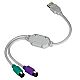 Cabo Conversor USB para 2 x PS2 - teclado e mouse